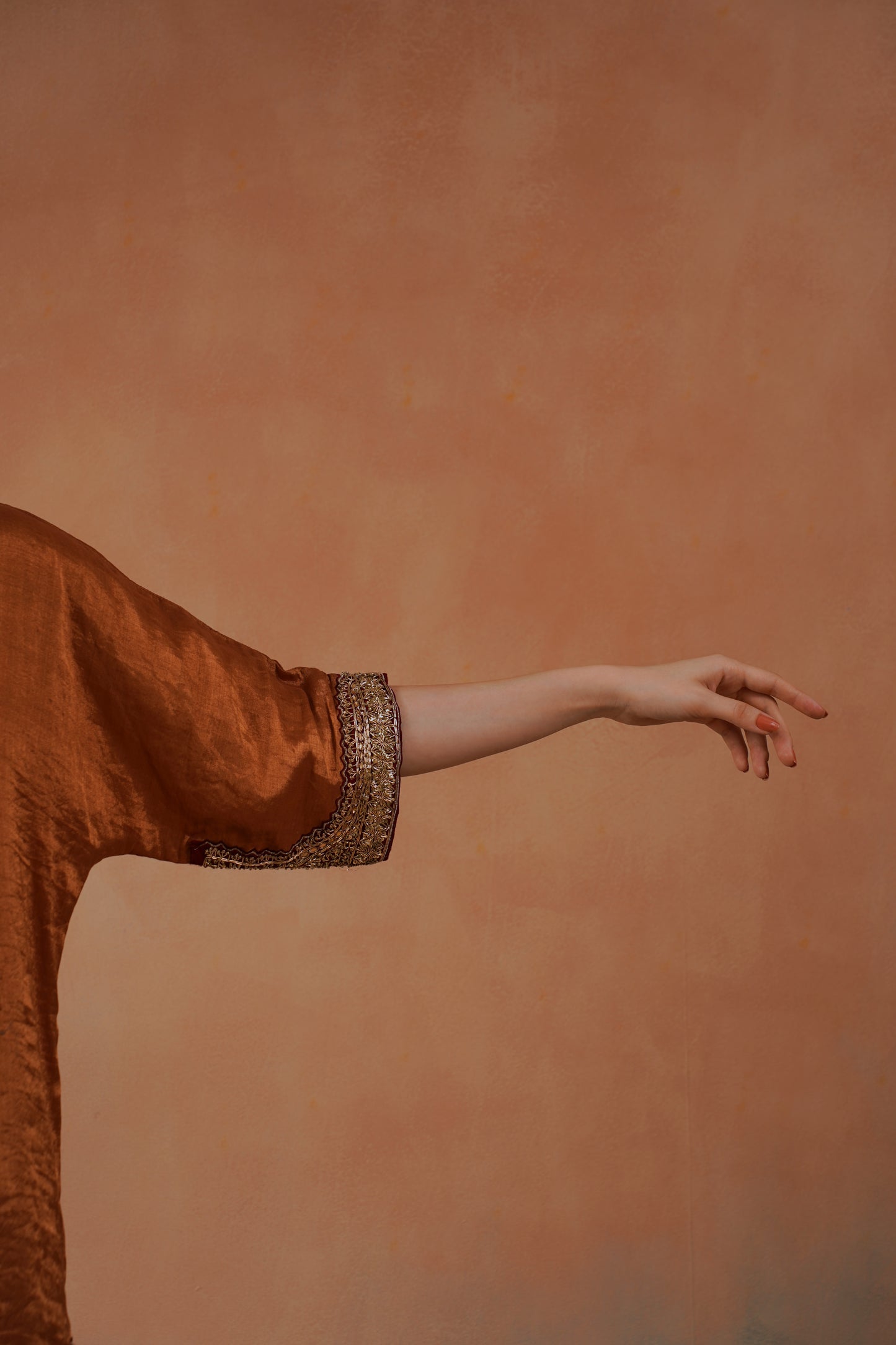 Rust Raw Silk Suit