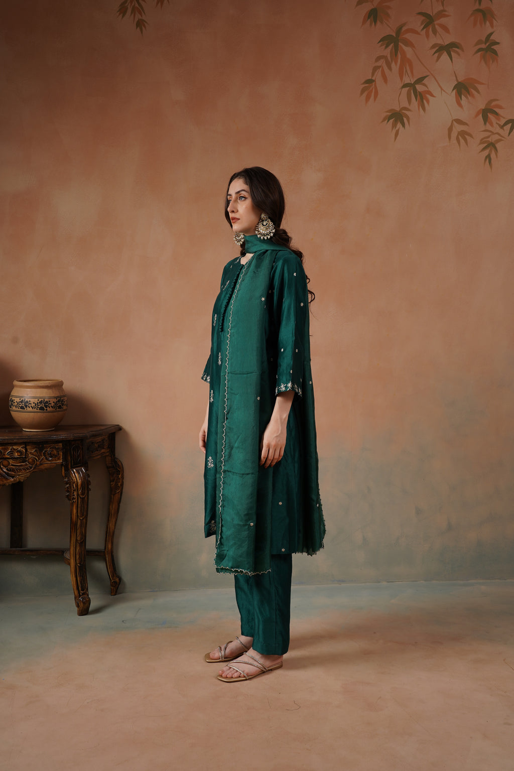 Emerald Embroidered Suit Set