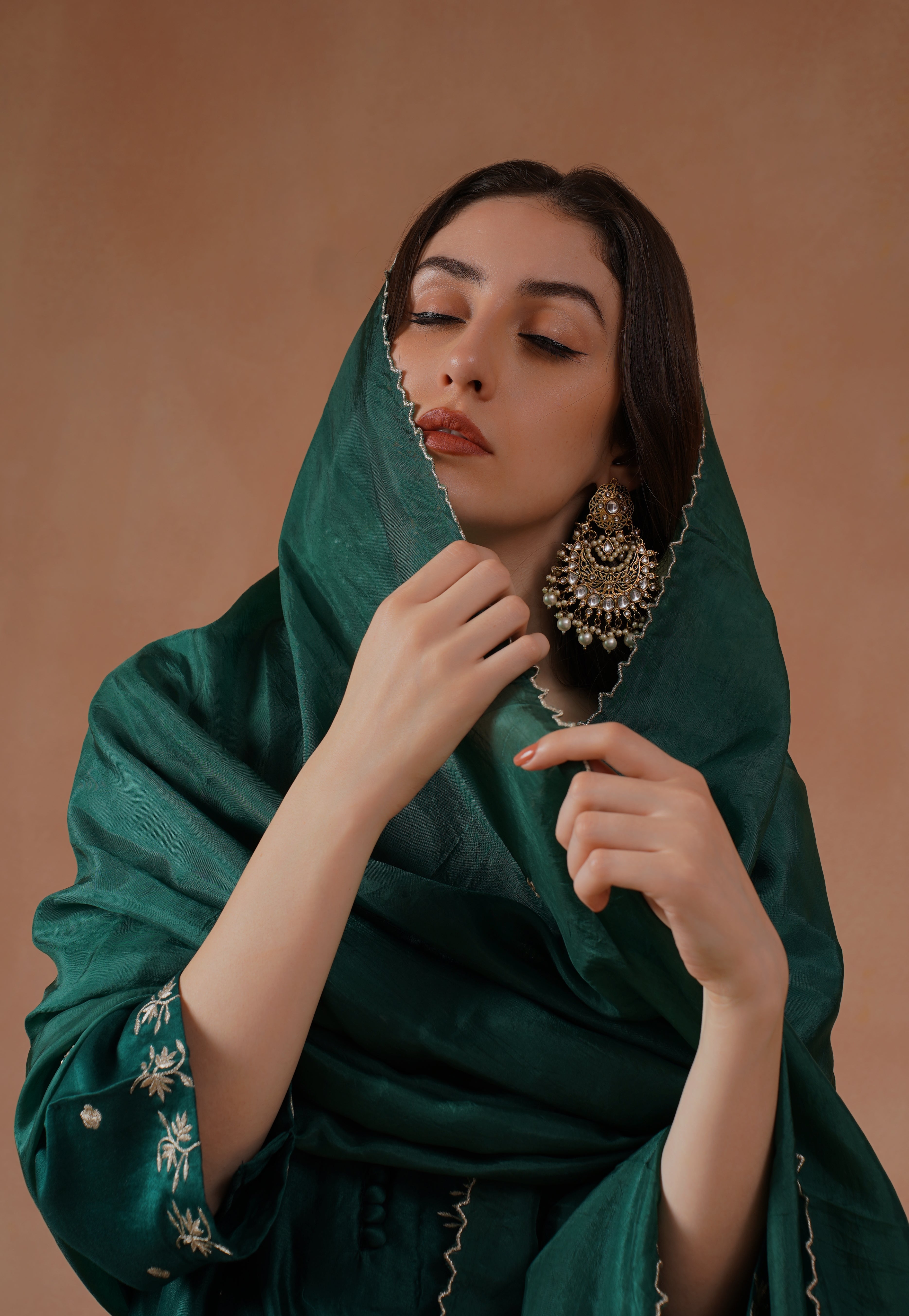 Emerald Embroidered Suit Set