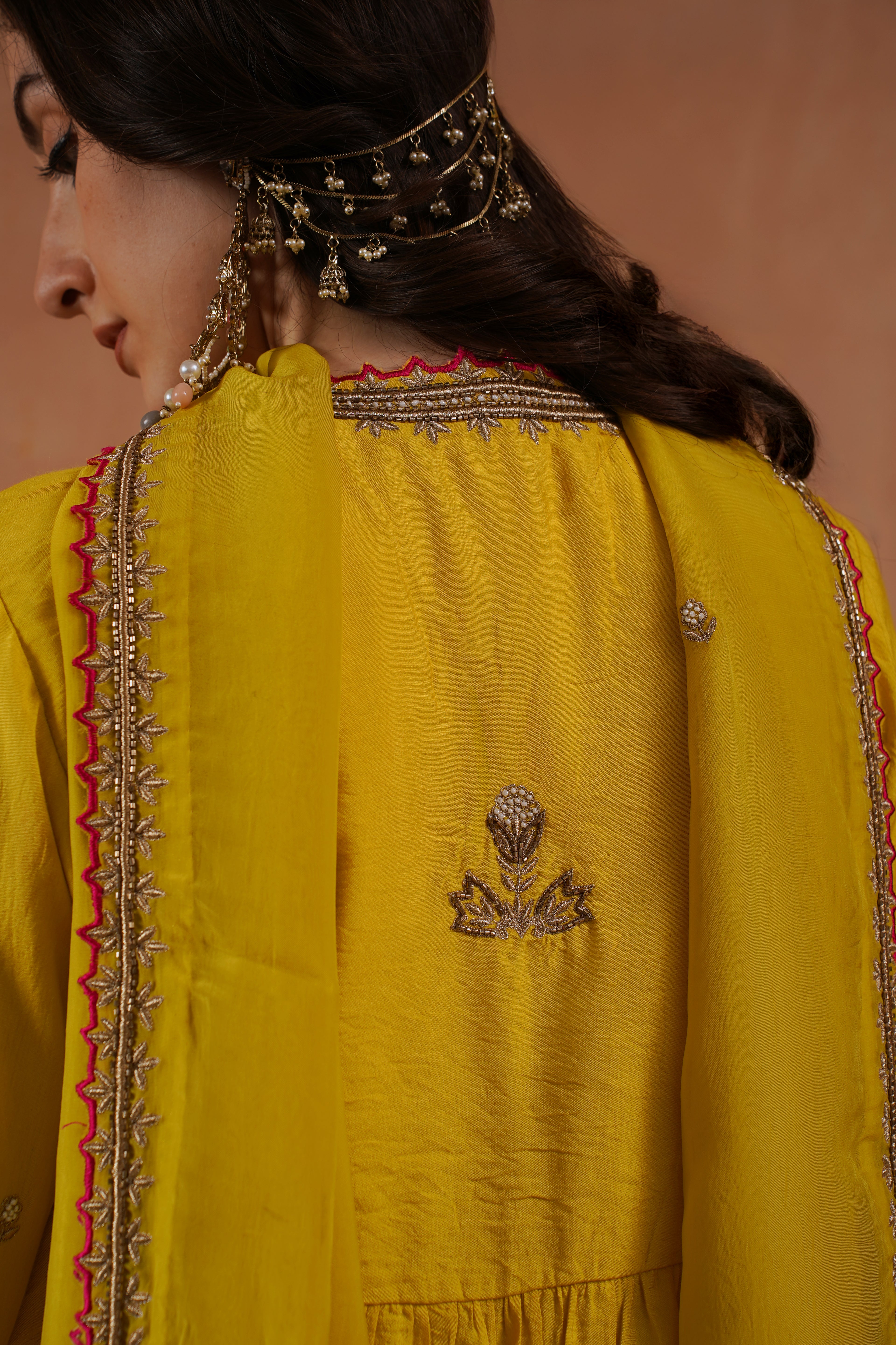 Yellow Embroidered Suit Set
