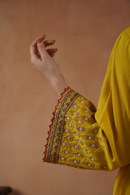 Yellow Embroidered Suit