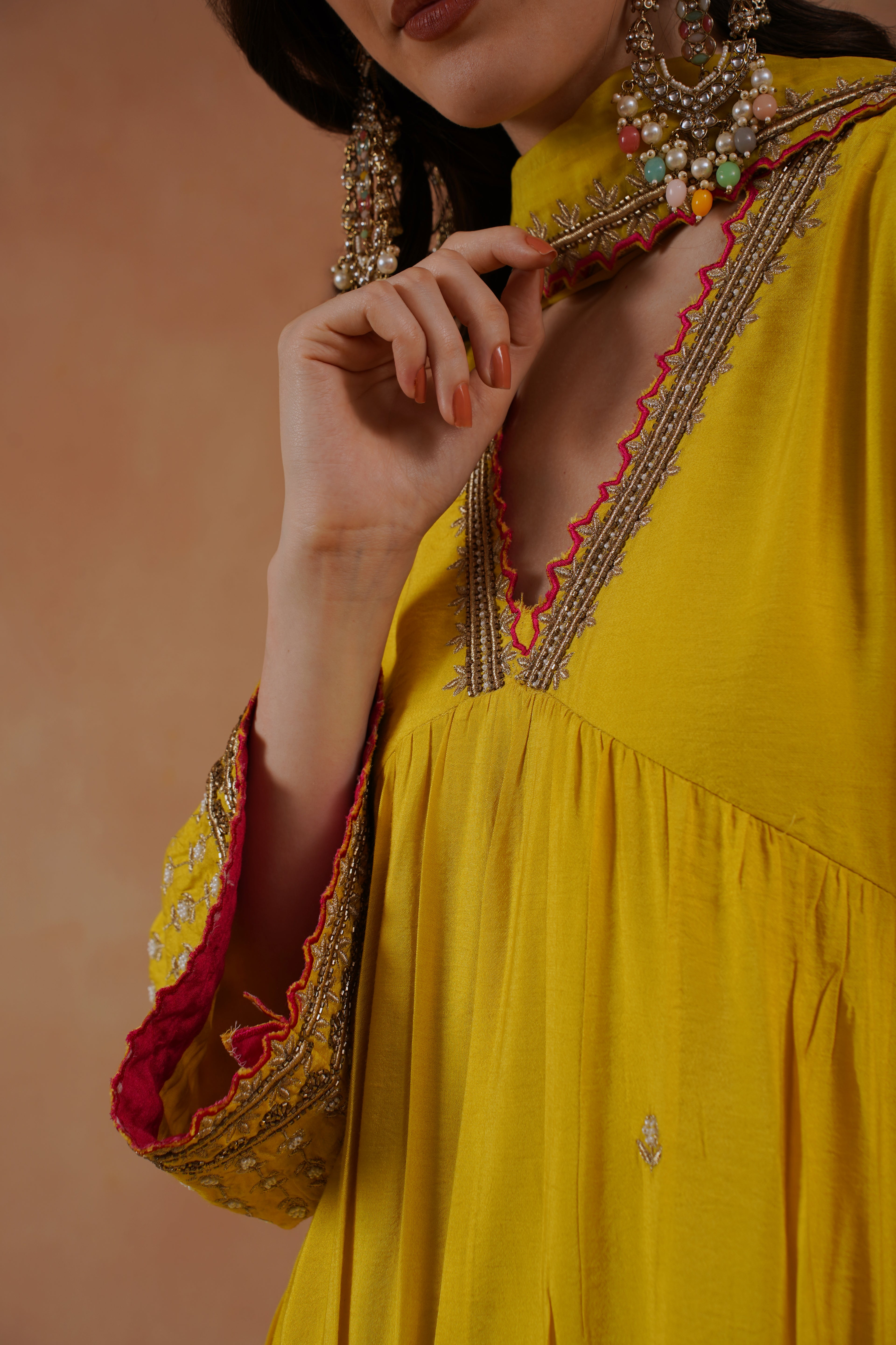 Yellow Embroidered Suit Set