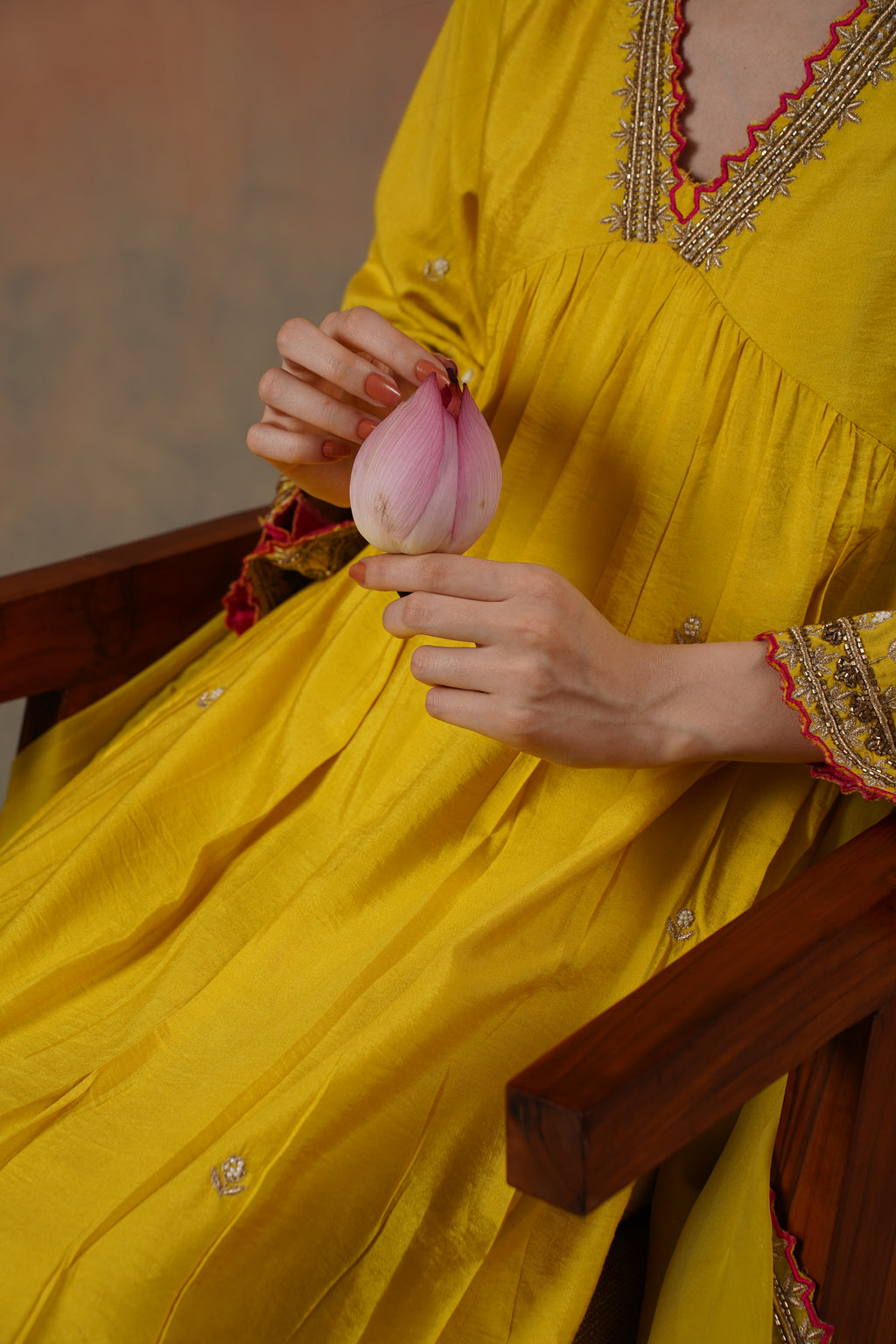 Yellow Embroidered Suit Set