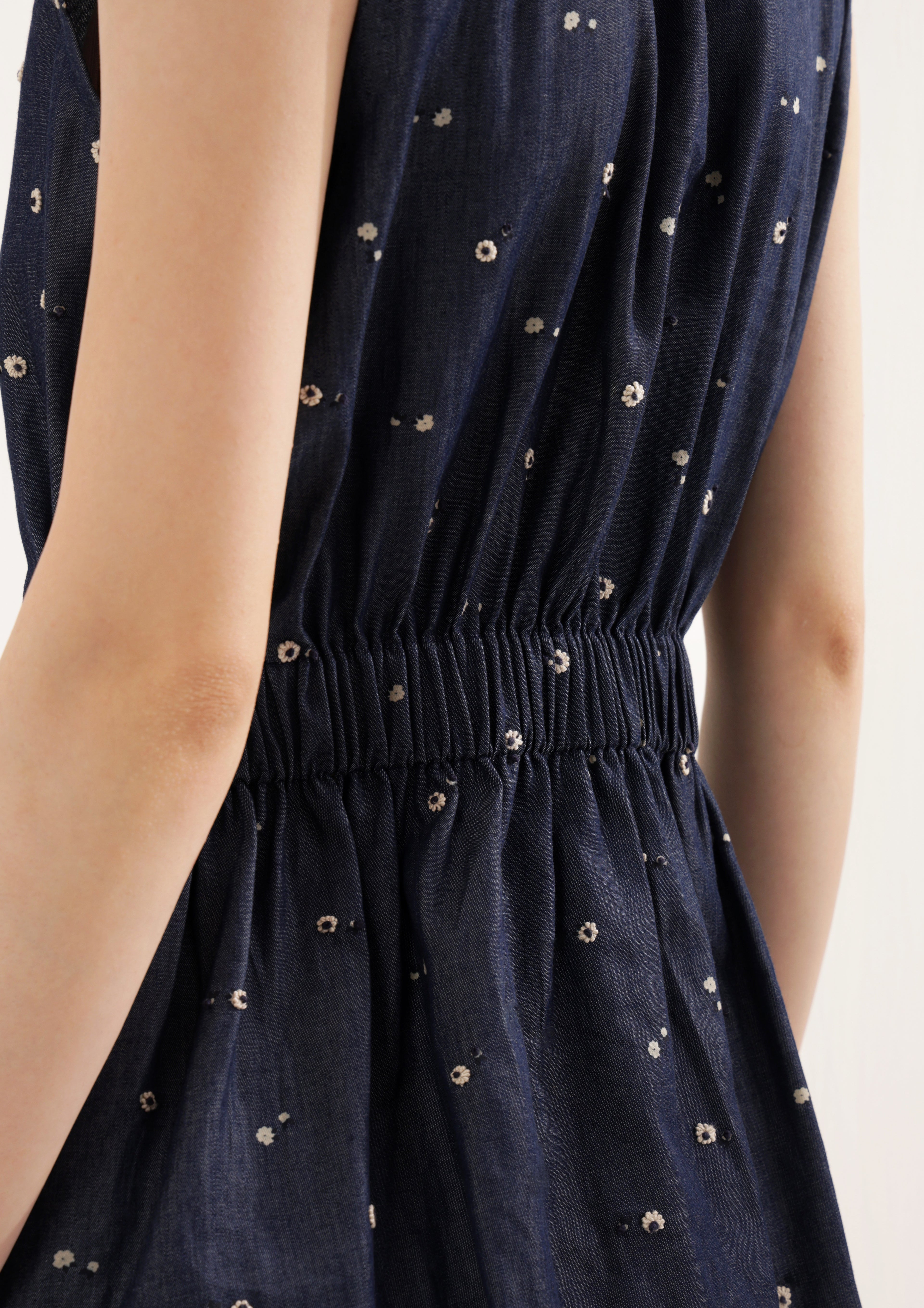 Denim Bloom Elastic Co-ord Set