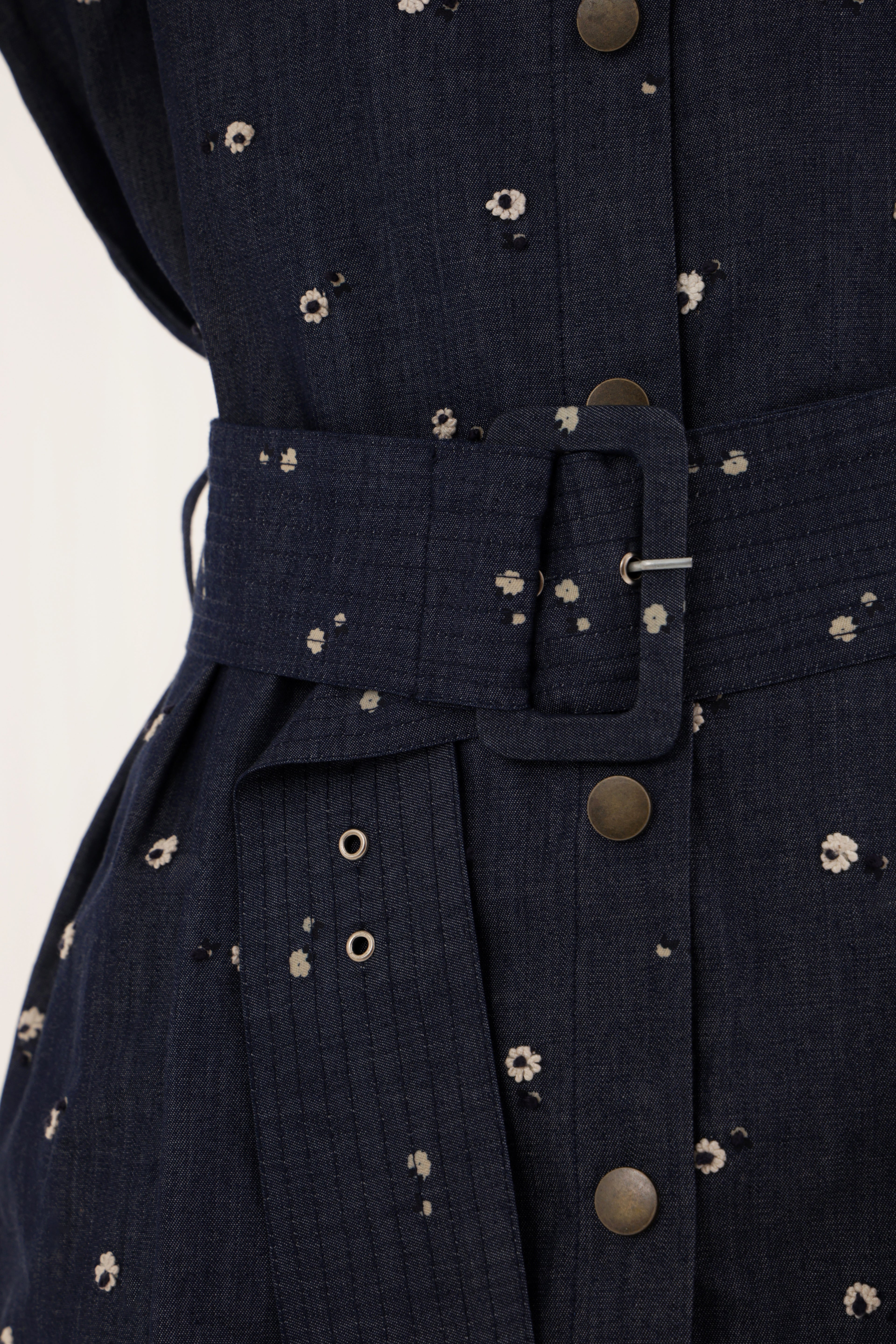 Denim Bloom Belted Co-ord Set