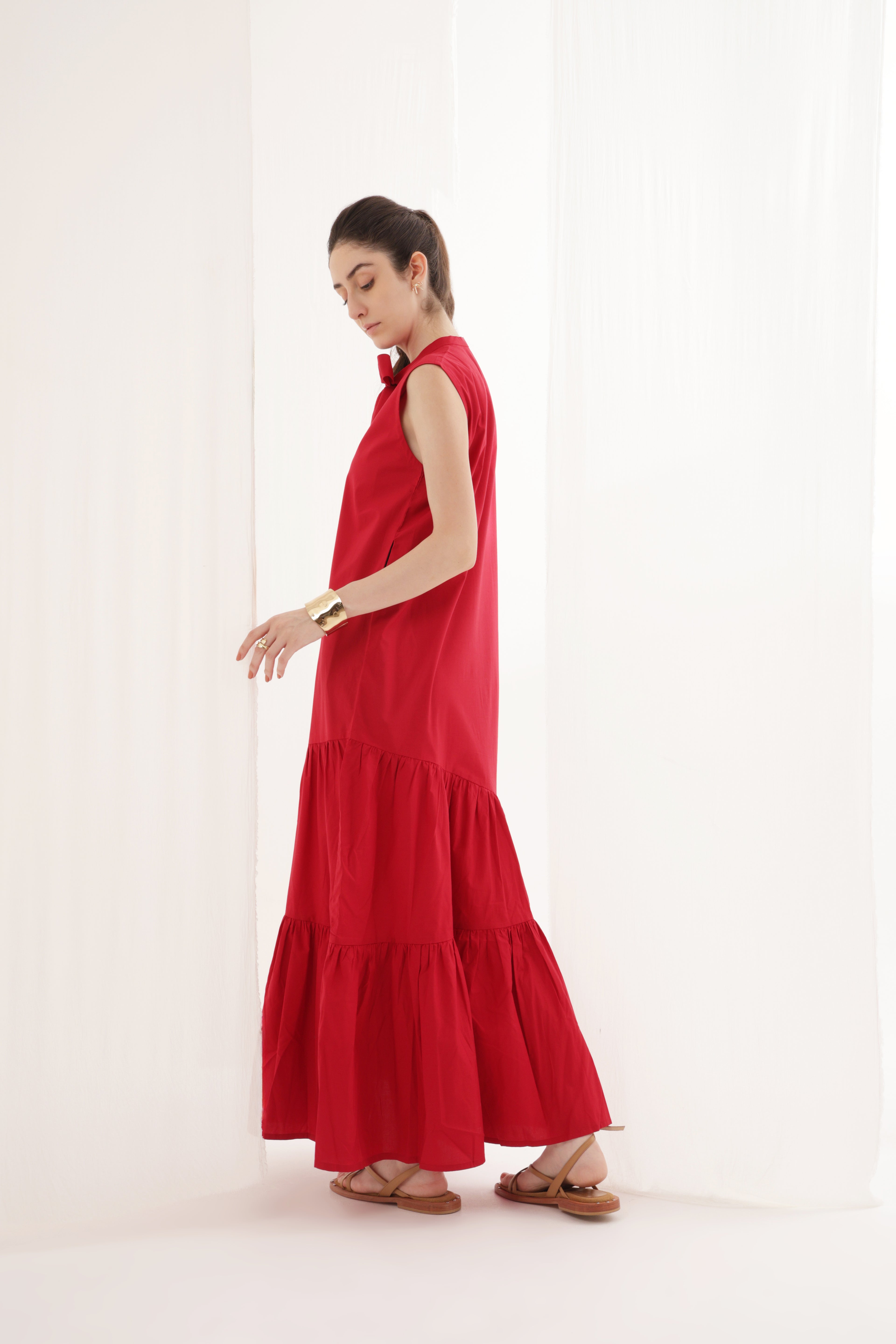 Red Ruffle Bow Dress