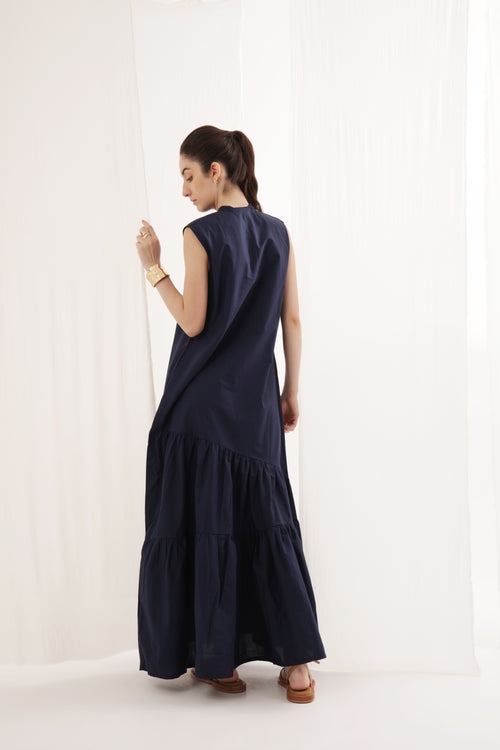 Blue Ruffle Bow Dress