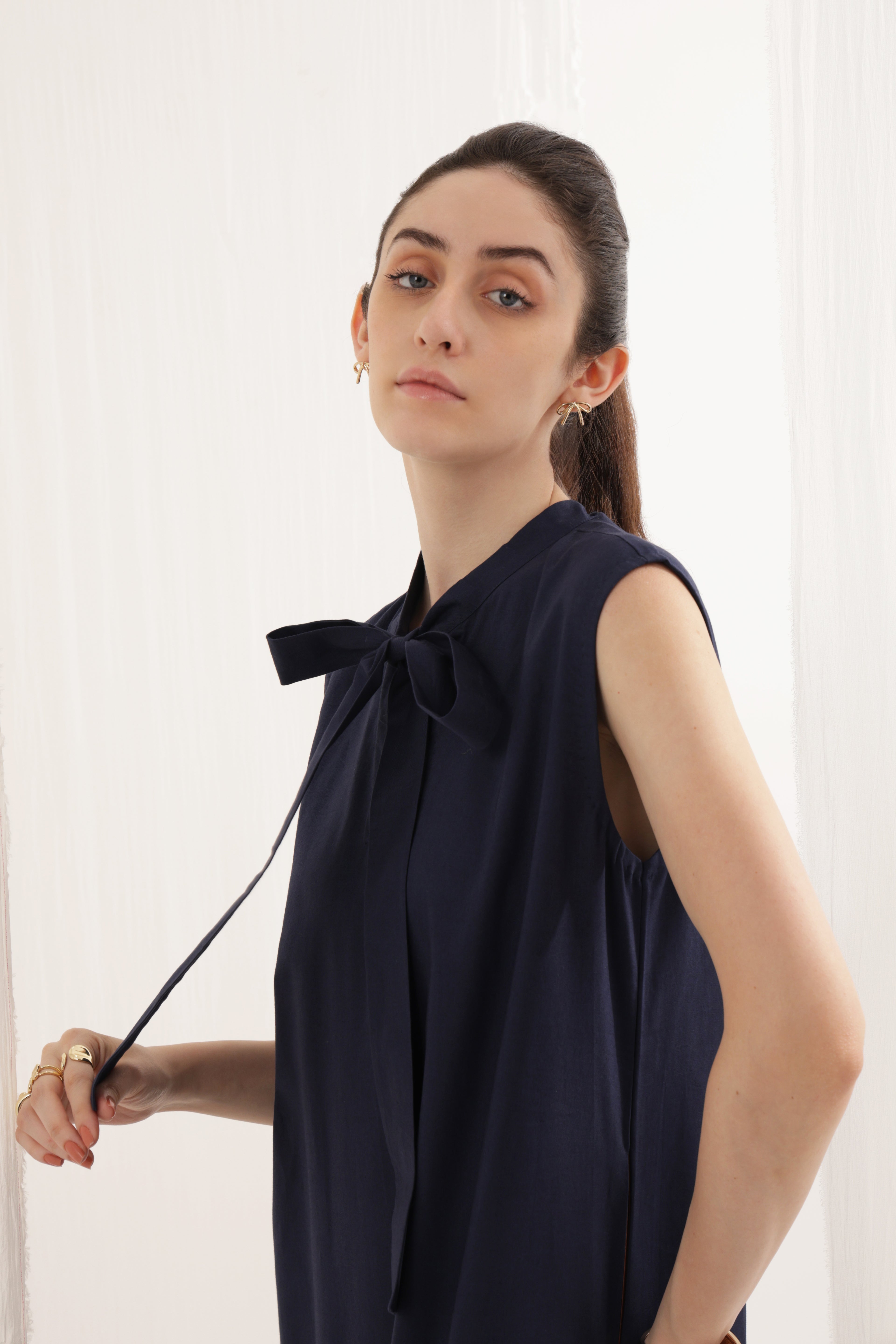 Blue Ruffle Bow Dress